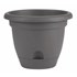 Bloem 6 in Lucca Self Watering Planter With Saucer - Charcoal Gray