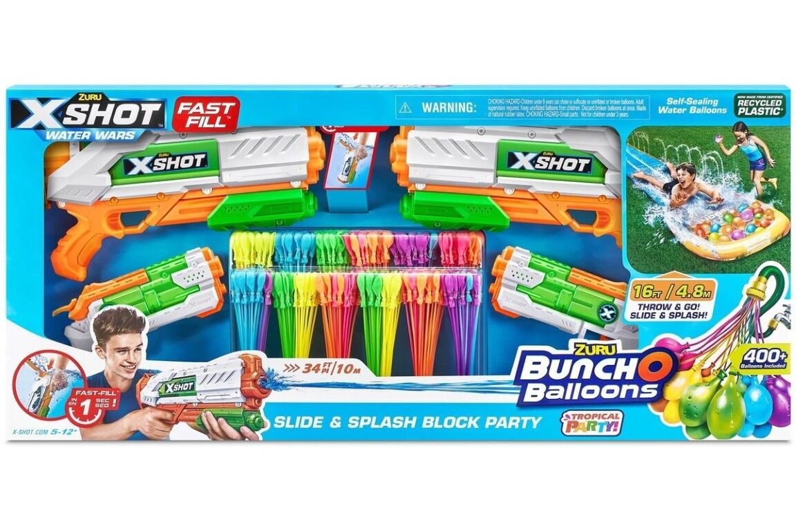 Zuru X-Shot Bunch-O-Balloons Slide & Splash Block Party Pack