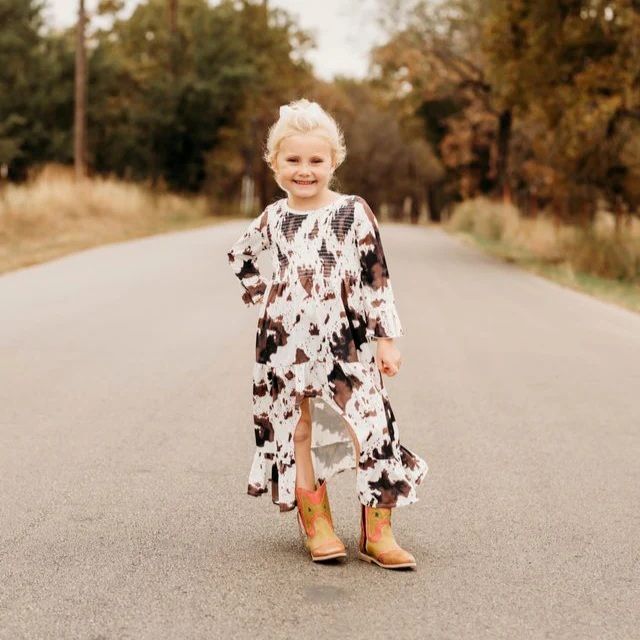 Shea Baby Kids' Cowprint High Low Dress