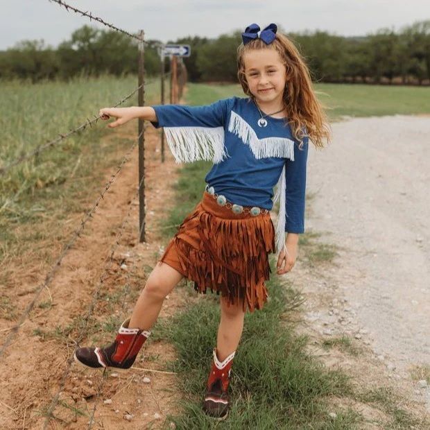 Shea Baby Kids' Fringe Suede Skirt