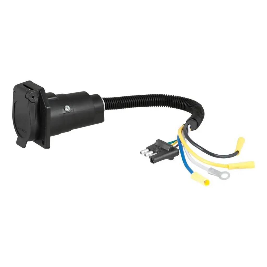 Curt Electrical Adapter 4-Way Flat Vehicle to 7-Way RV Blade Trailer