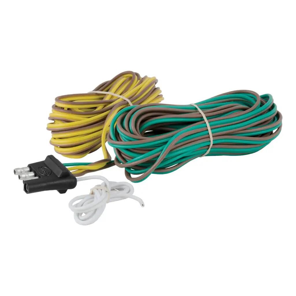 Curt 4-Way Flat Connector for Rewiring Trailer with 20 ft. Wires