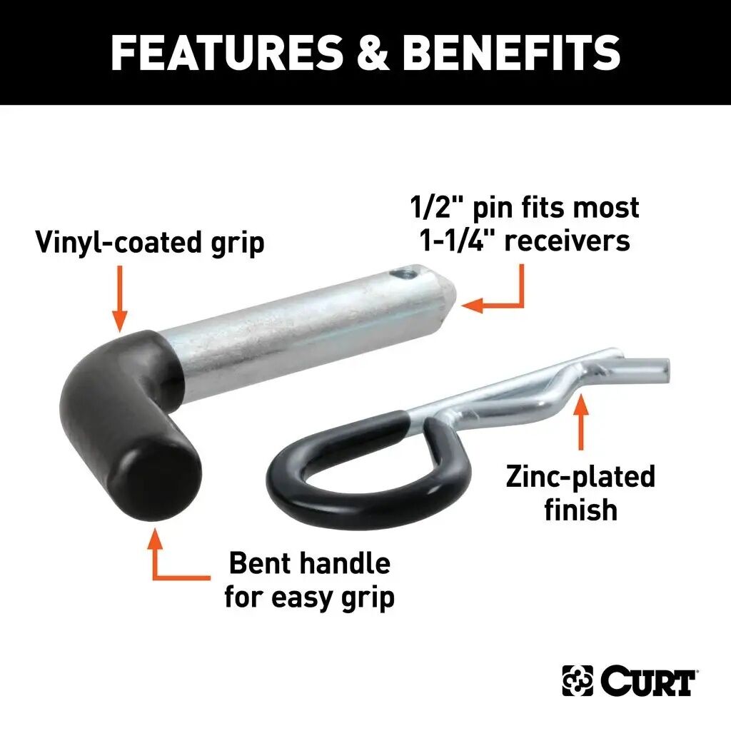 Curt Manufacturing 1/2-In Hitch Pin, 1 1/4-In Receiver