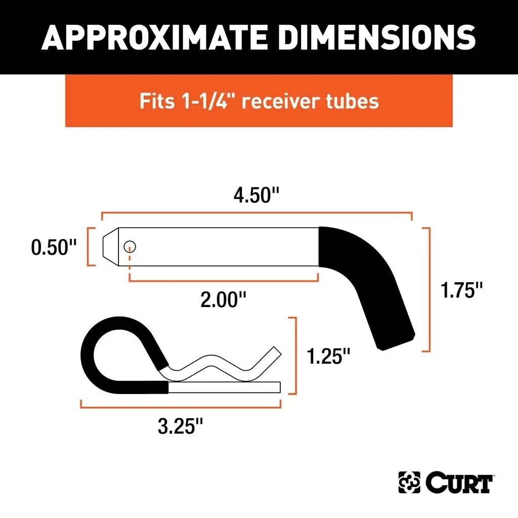 Curt Manufacturing 1/2-In Hitch Pin, 1 1/4-In Receiver