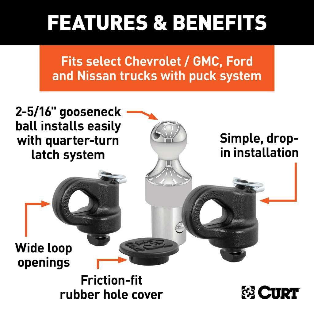 Curt OEM Puck System Gooseneck Kit, 2-5/16-In
