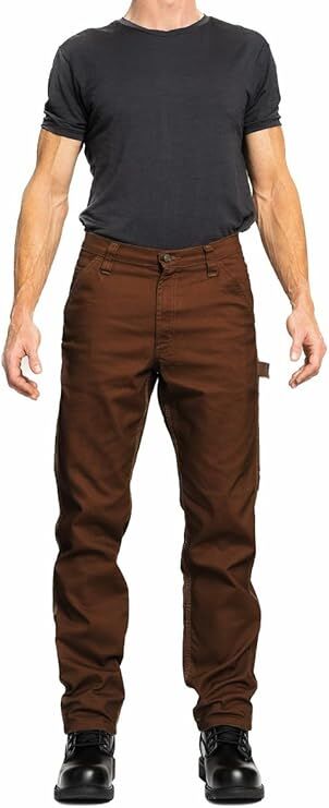Full Blue Men's Carpenter Fleece Lined Regular Fit Canvas Stretch Performance Pant