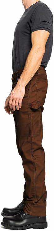 Full Blue Men's Carpenter Fleece Lined Regular Fit Canvas Stretch Performance Pant