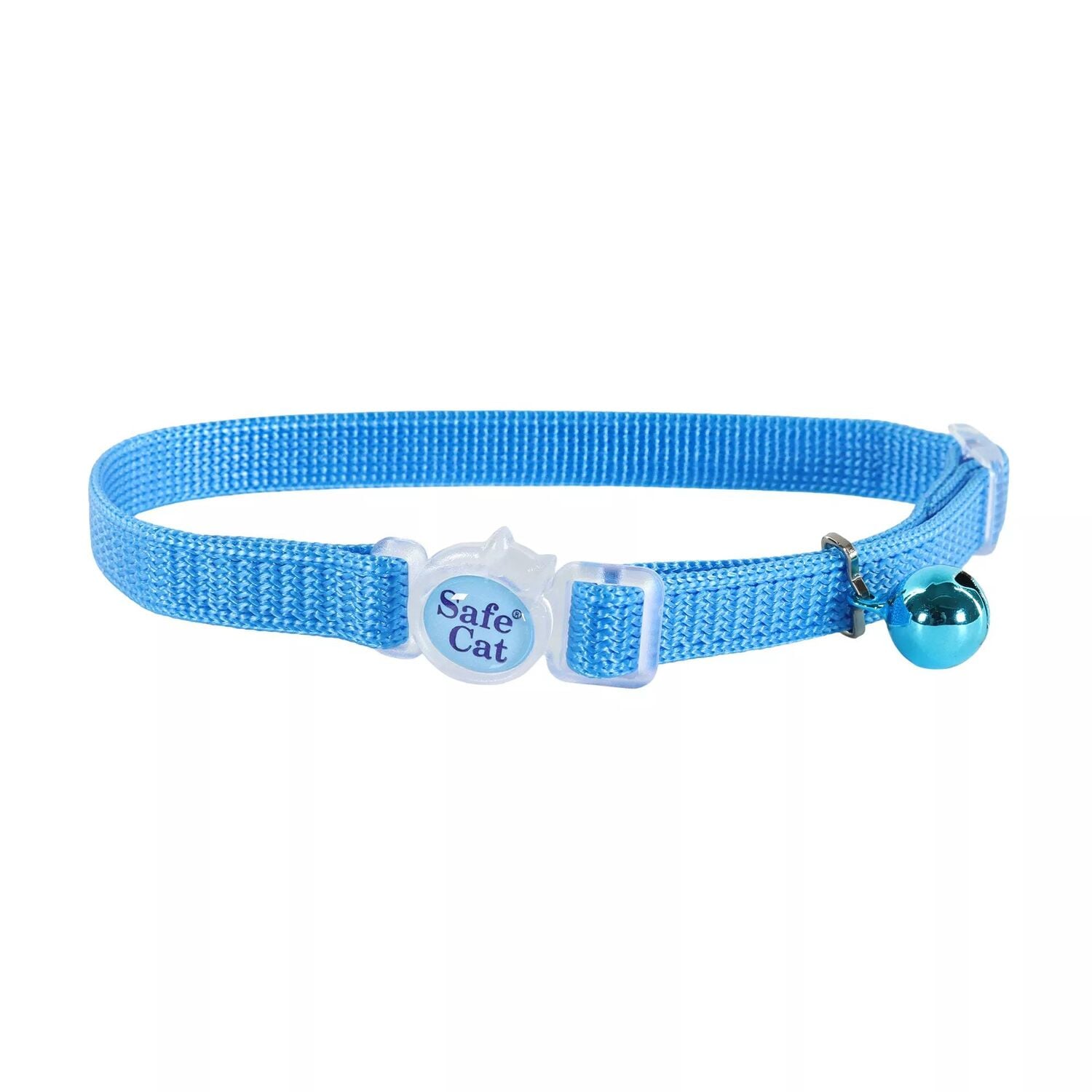 Safe Cat Adjustable Snap-Proof Breakaway Collar, Blue Lagoon, 3/8 in. x 8 - 12 in.