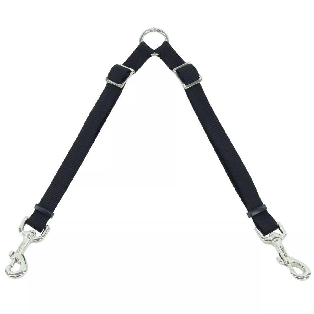 Coastal Pet Products Black 2 Dog Adjustable Coupler, 3/8-In x 24-In - 36-In