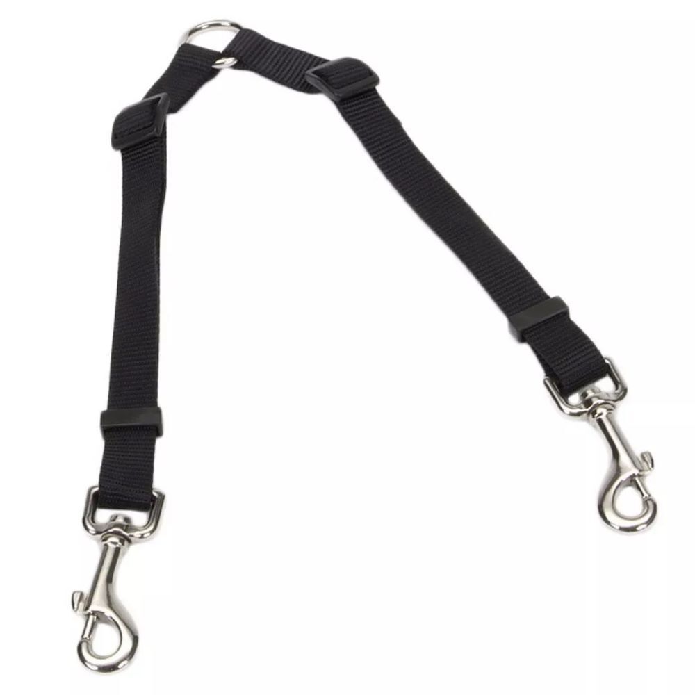 Coastal Pet Products Black 2 Dog Adjustable Coupler, 3/8-In x 24-In - 36-In