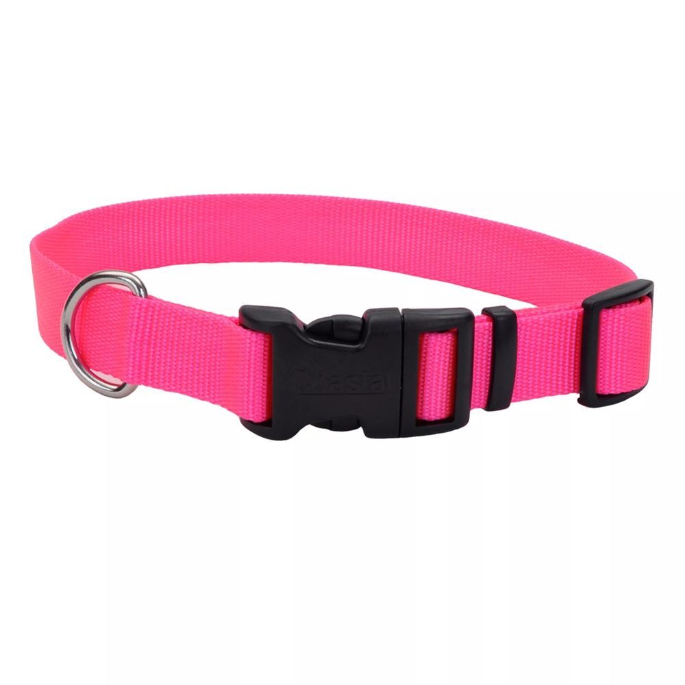 Coastal Pet Products Small Neon Pink Adjustable Dog Collar with Plastic Buckle