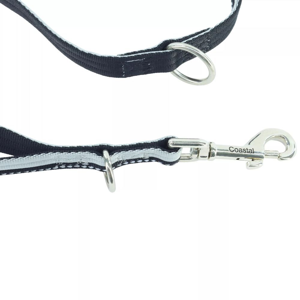 Coastal Pet Products Black & Gray Padded Multi-Function Dog Leash, 3/4-In x 6-Ft