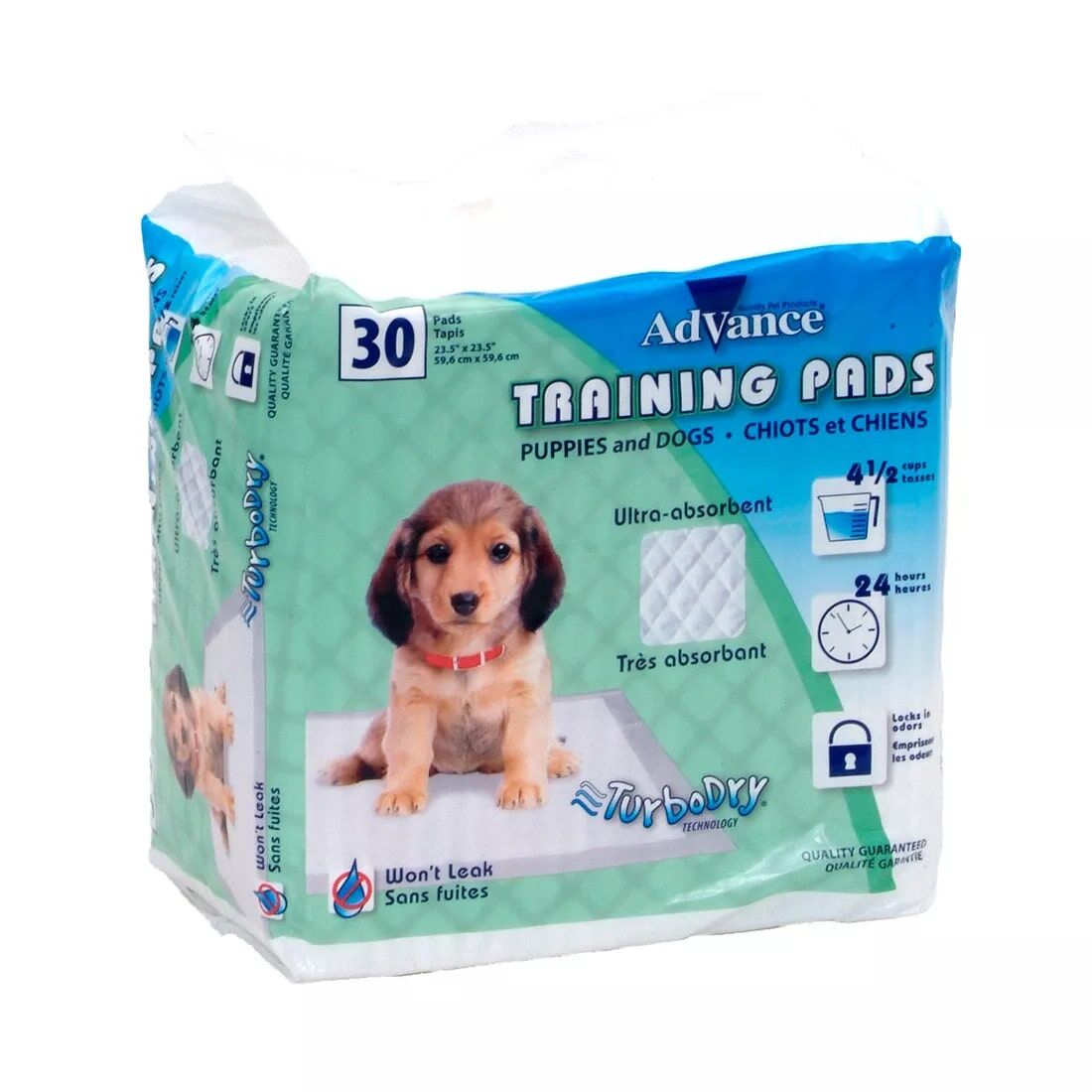 Advance Dog Training Pad With Turbo Dry Technology, 30-Pk