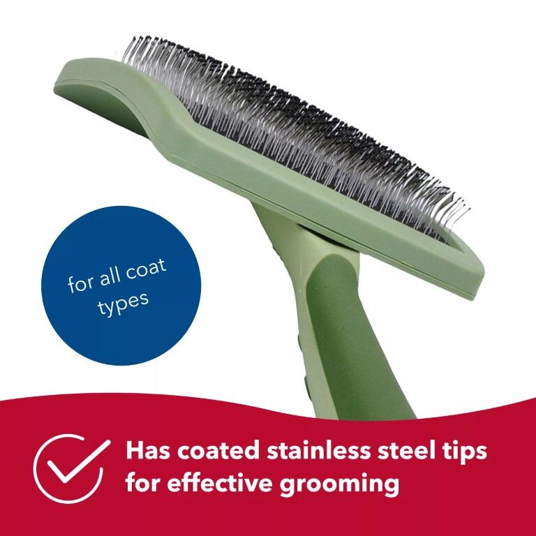 Safari Curved Firm Slicker Medium Dog Brush, 6.75 X 4.25-In