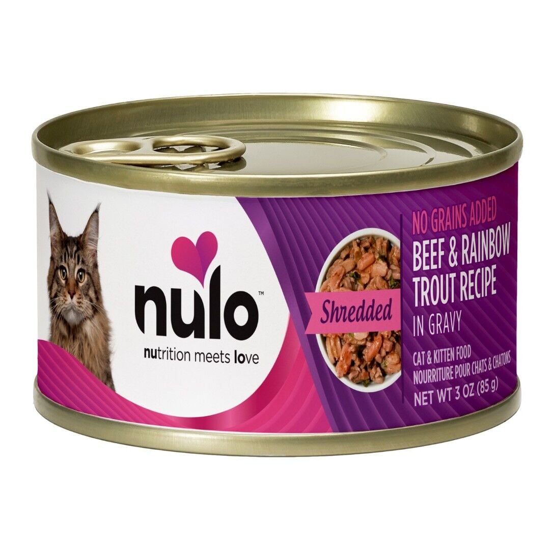 Nulo Shredded Beef & Rainbow Trout Recipe Cat Food, 3 oz.