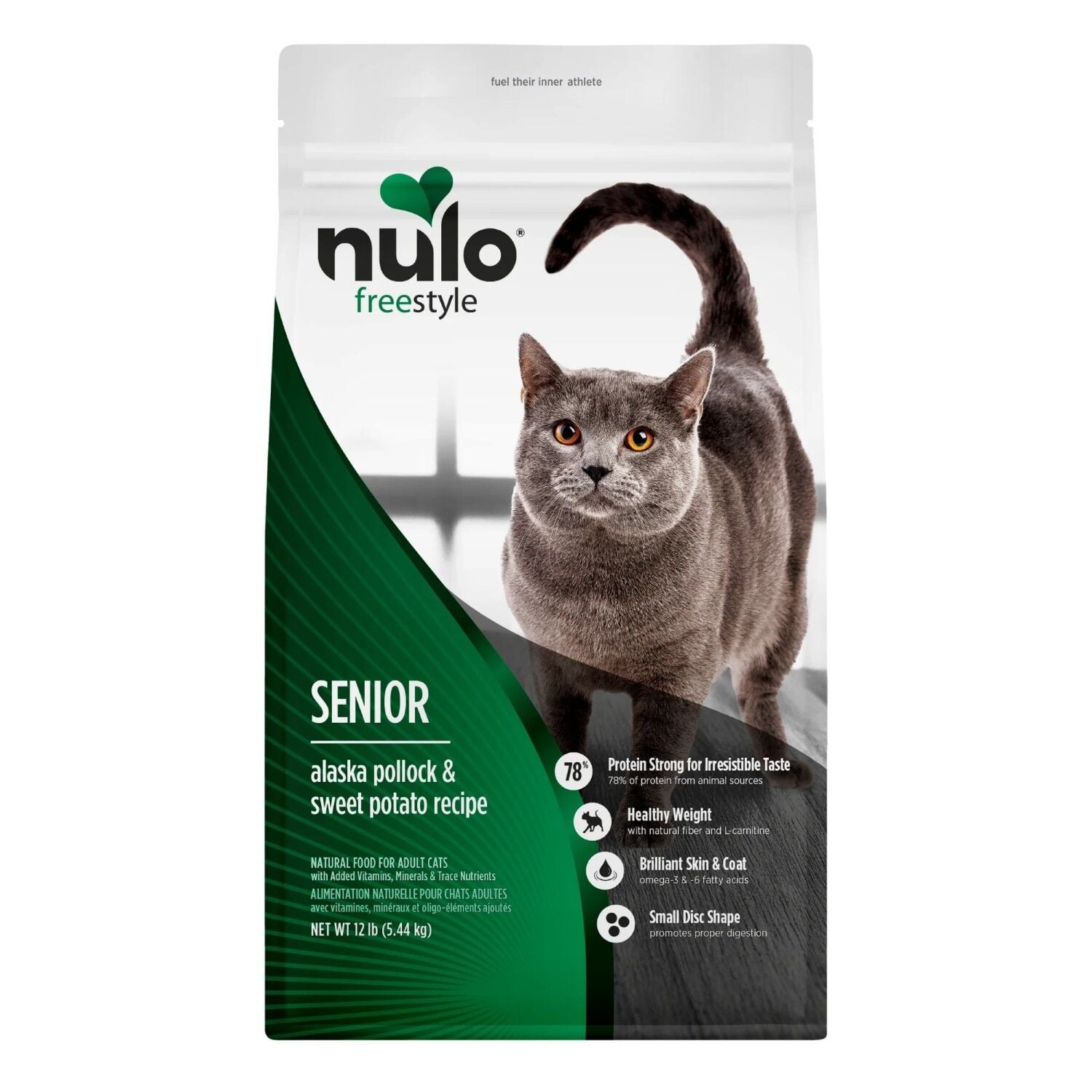 Nulo FreeStyle Senior Alaska Pollock, Duck & Sweet Potato Cat Food, 12 lb.