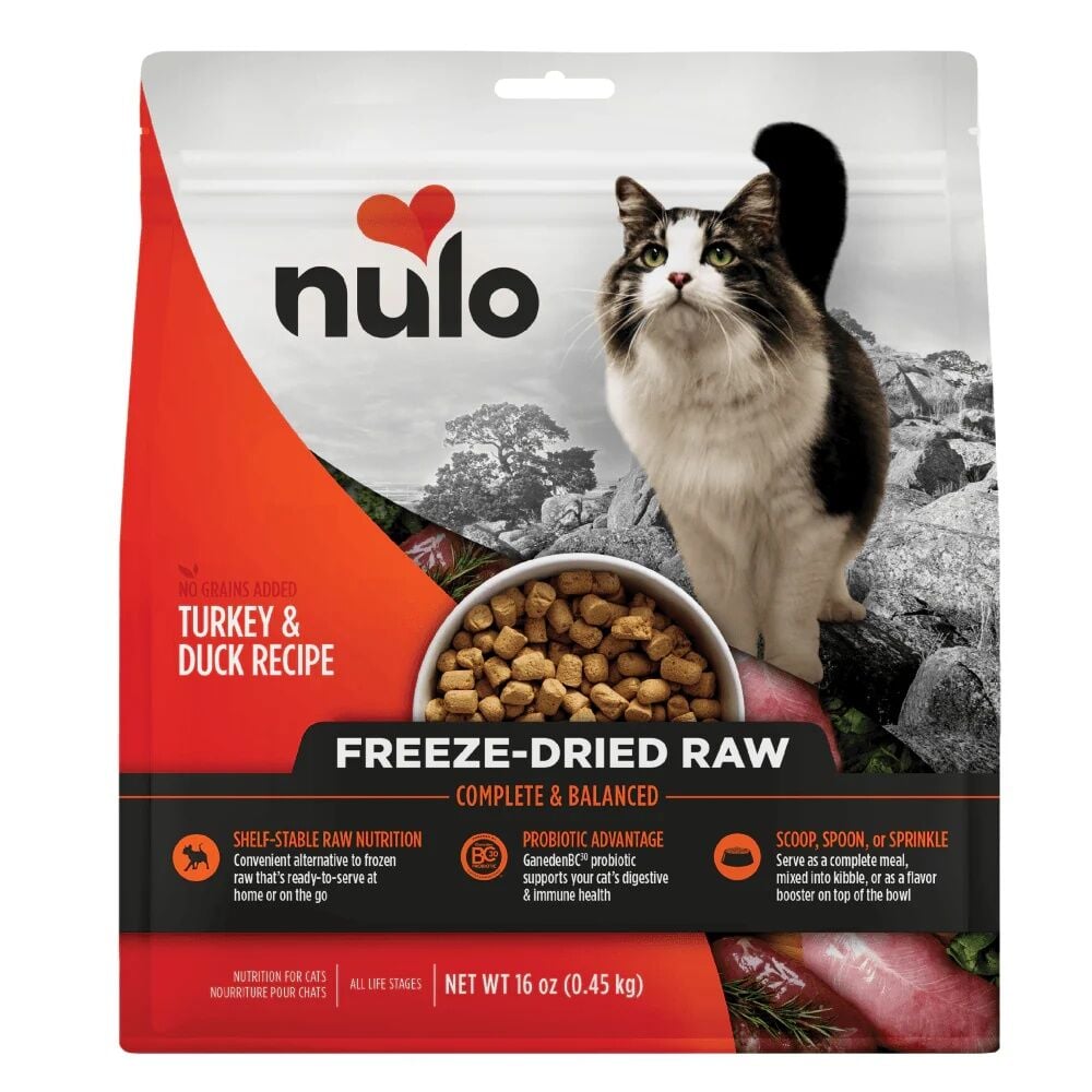Nulo Freeze-Dried Raw Turkey & Duck Cat Food, 16 oz.