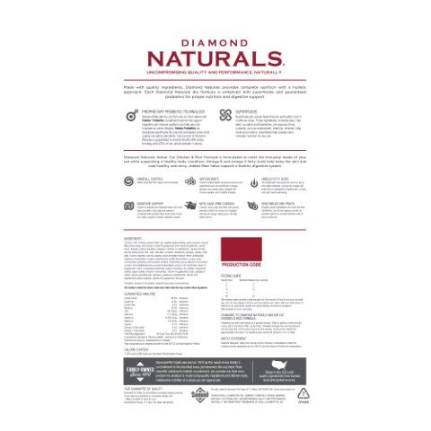 Diamond Naturals Indoor Cat Chicken & Rice Formula, 18-Lb