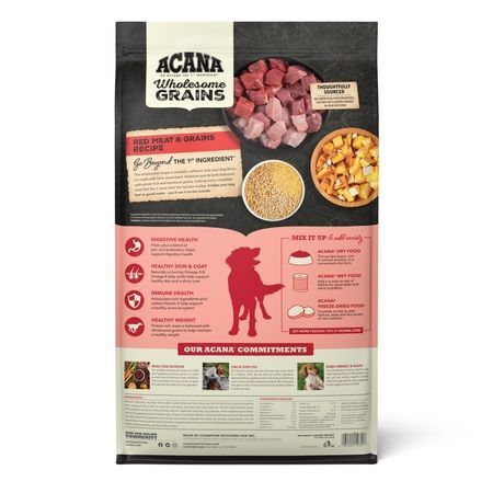 Acana Wholesome Grains, Red Meat & Grains Recipe Dog Food, 22.5-Lb