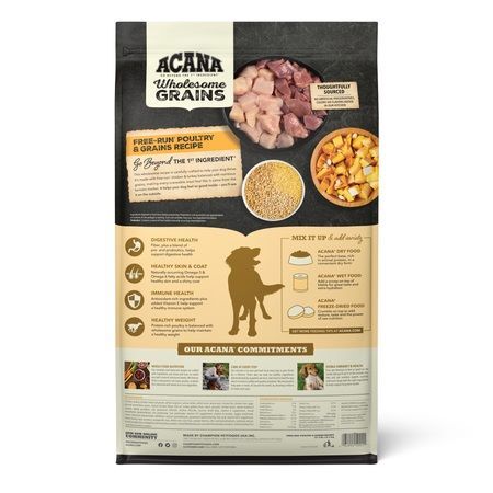 Acana Wholesome Grains, Free-Run Poultry & Grains Recipe Dog Food, 22.5-Lb