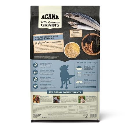 Acana Wholesome Grains, Sea to Stream Fish & Grains Recipe Dog Food, 22.5-Lb
