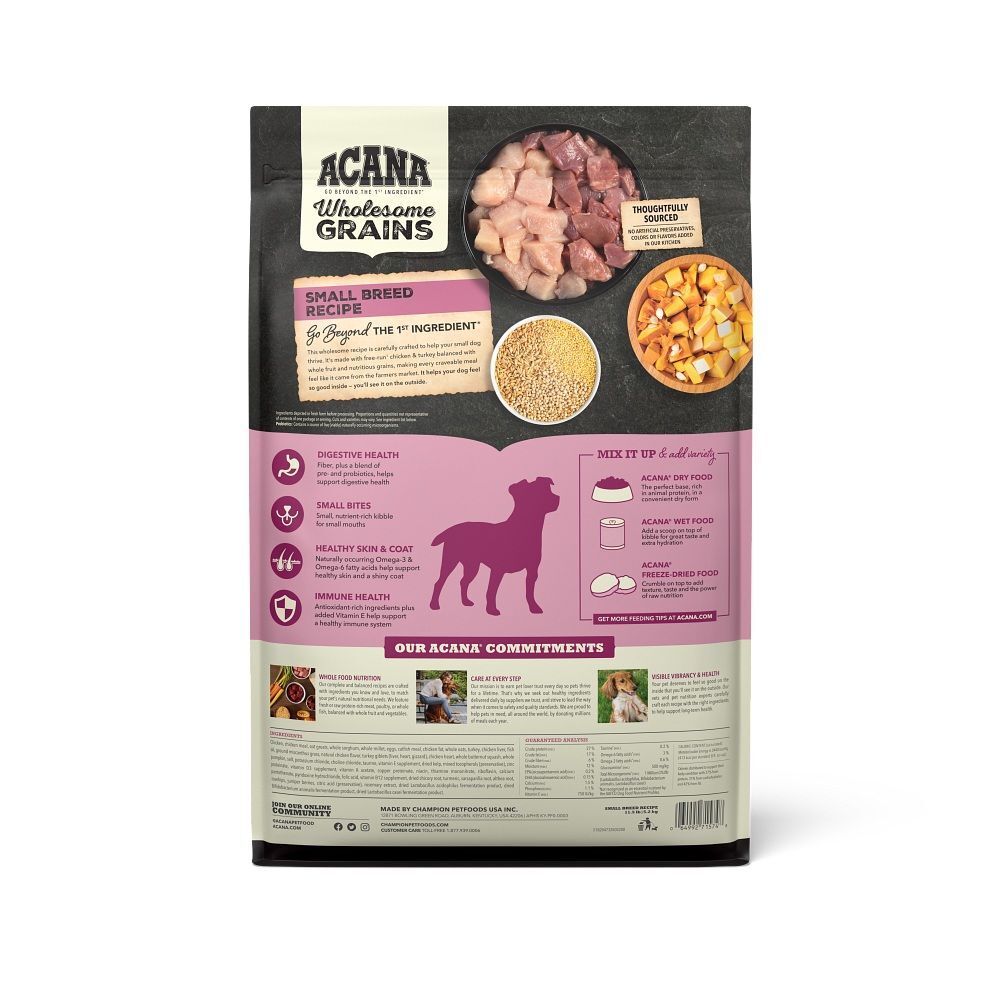 Acana Wholesome Grains, Small Breed Recipe Dog Food, 4-Lb