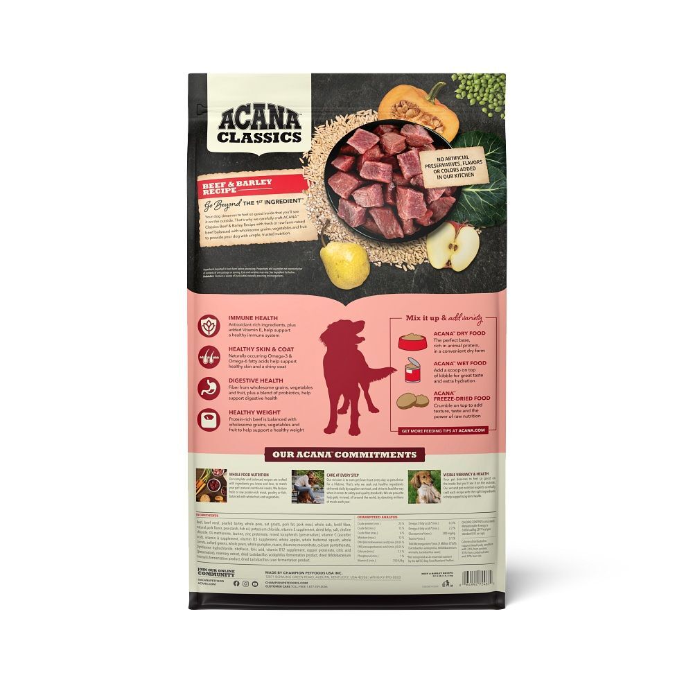 Acana Classics, Beef and Barley Recipe Dog Food, 4-Lb