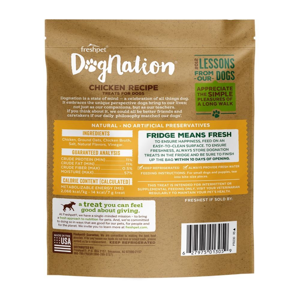 Freshpet Dognation Chicken Treats for Dogs, 6.4-Oz
