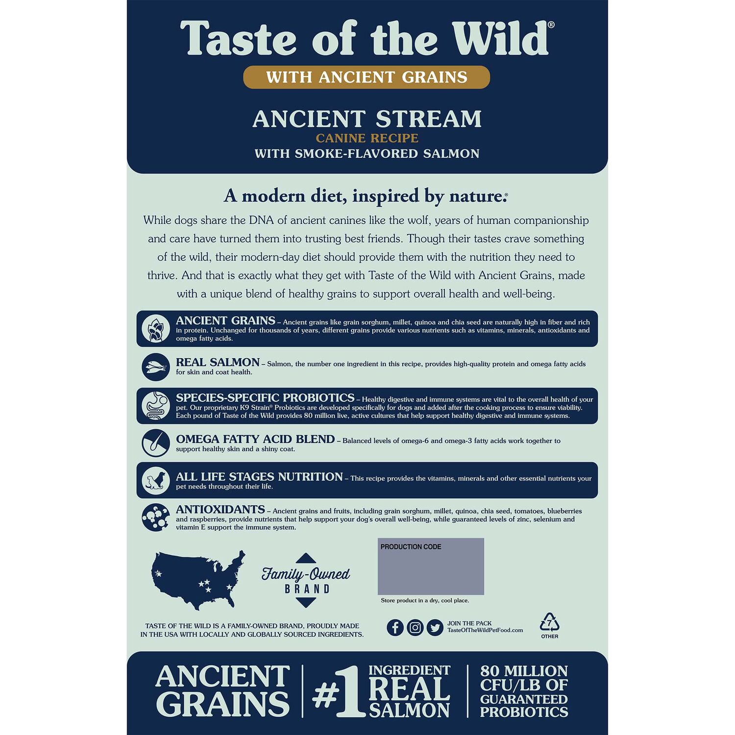 Taste Of The Wild Ancient Stream Canine Recipe With Smoke-Flavored Salmon Dog Food, 28-Lb