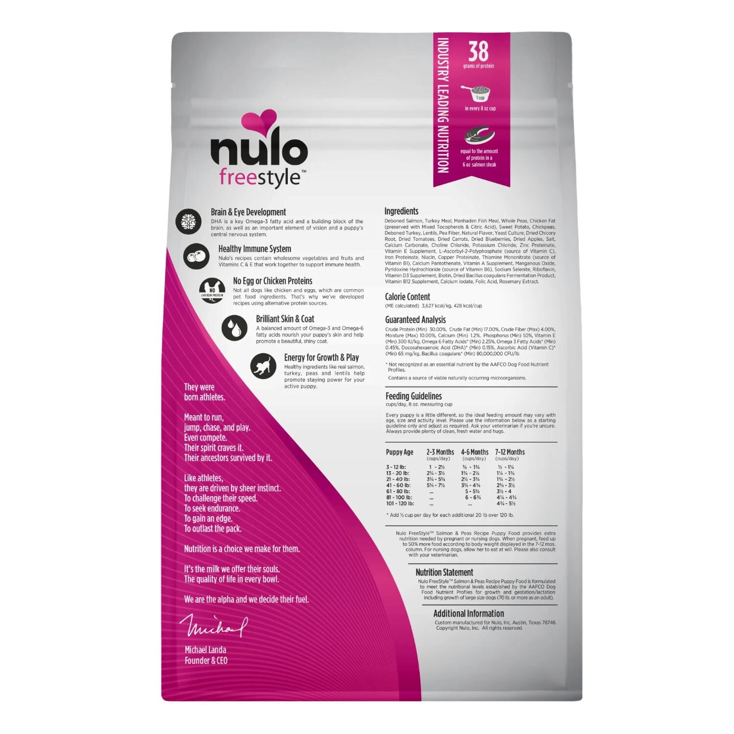 Nulo FreeStyle High-Protein Kibble Salmon & Peas Recipe Dog Food, 4.5-Lb