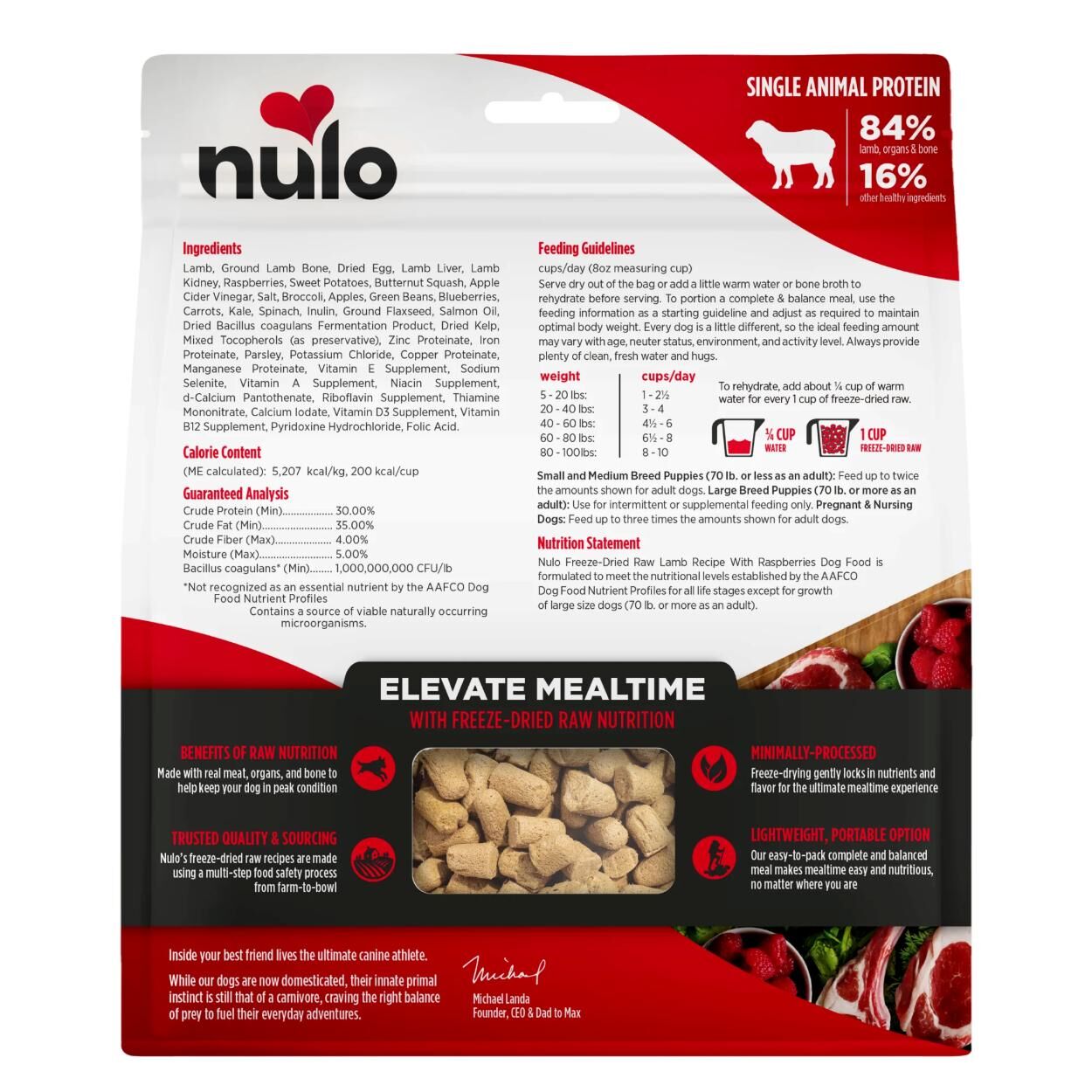 Nulo Freeze-Dried Raw Lamb & Raspberries, 18-Oz