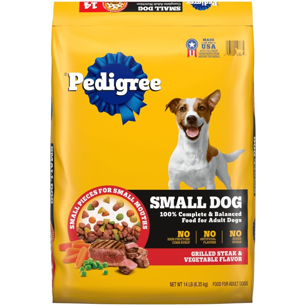 PEDIGREE Small Dog Grilled Steak & Vegetable Flavor Dog Food, 14 lb.