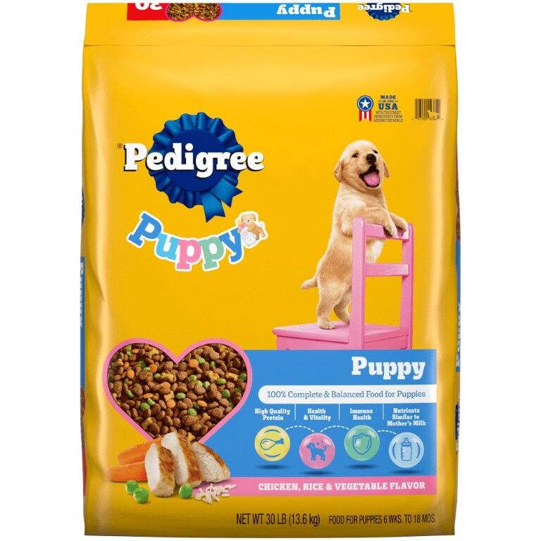 PEDIGREE Puppy Chicken, Rice & Vegetable Flavor Dog Food, 30 lb.