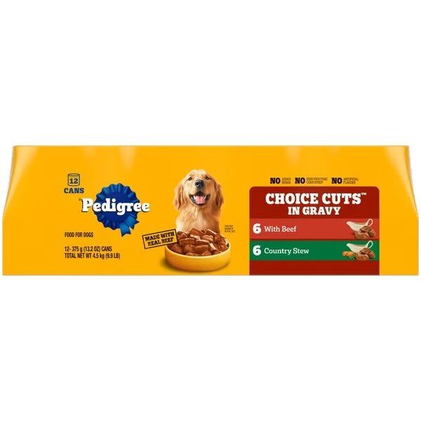 PEDIGREE CHOICE CUTS Beef and Country Stew in Gravy Wet Dog Food, 13.2-Oz, 12-Pk