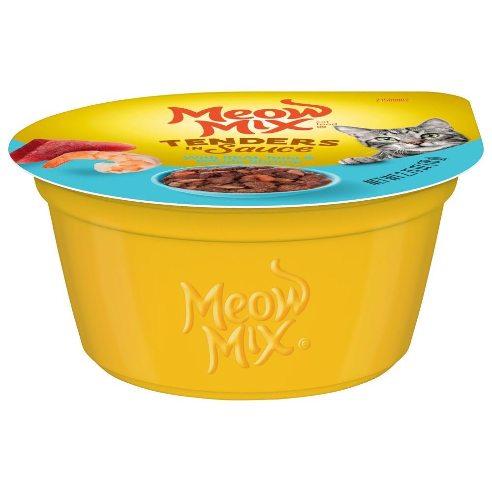 Meow Mix Tenders in Sauce With Real Tuna & Whole Shrimp Cat Food, 2.75-Oz