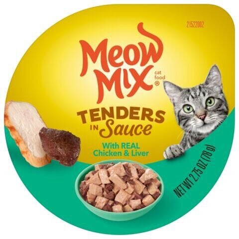 Meow Mix Tenders In Sauce With Real Chicken & Liver Cat Food, 2.75-Oz