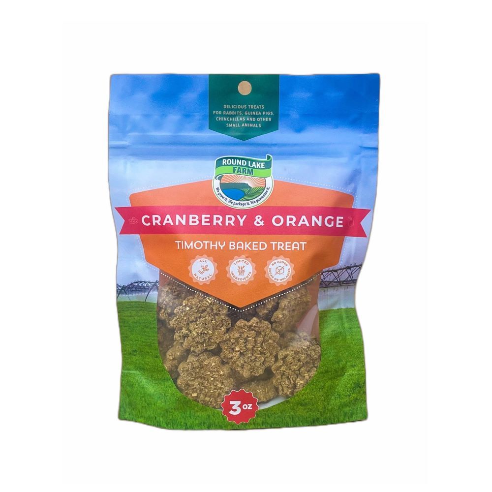 Round Lake Farms Cranberry & Orange Timothy Baked Treats, 3-Oz