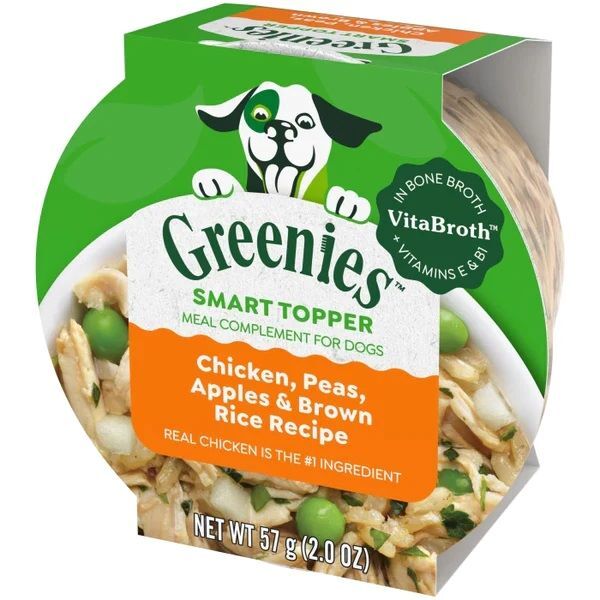 Greenies Smart Topper Wet Mix-In, Chicken, Peas, Apples & Brown Rice Recipe Dog Food, 2-Oz