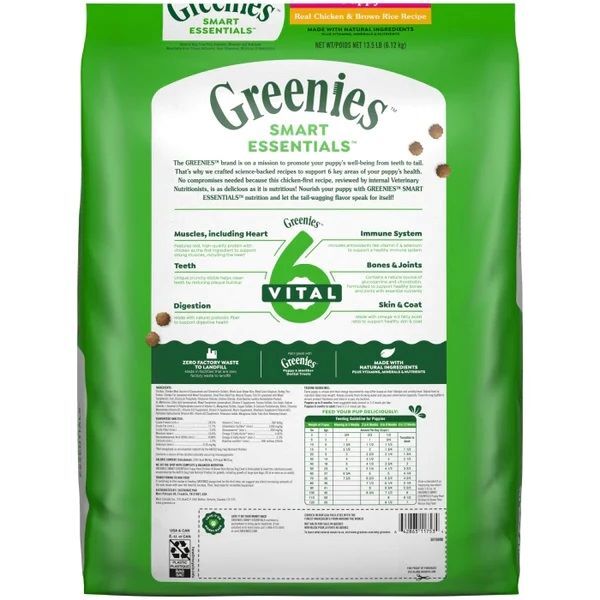 Greenies Smart Essentials Puppy High Protein Real Chicken & Brown Rice Dog Food, 13.5-Lb