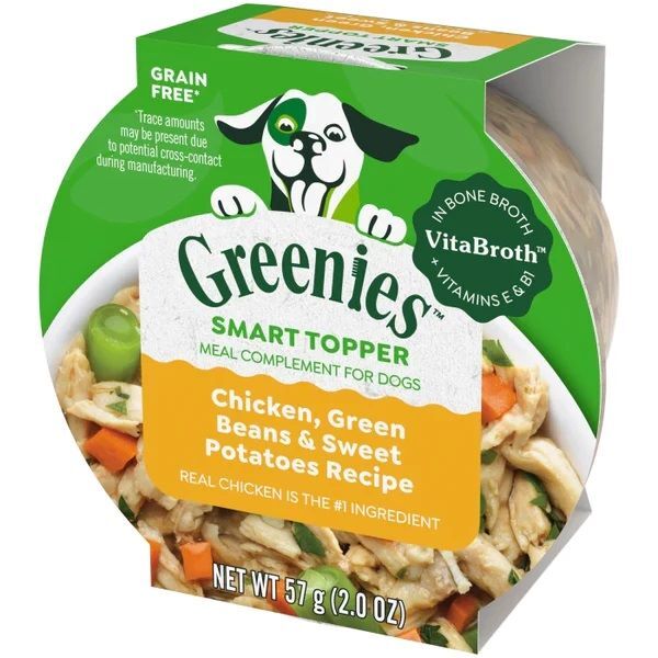 Greenies Smart Topper Wet Mix-In, Chicken, Green Beans & Sweet Potatoes Recipe Dog Food, 2-Oz