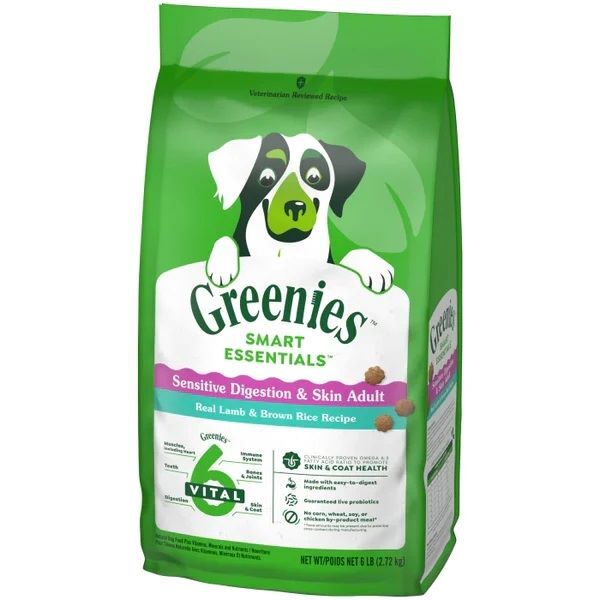Greenies Smart Essentials Sensitive Digestion & Skin Real Lamb & Brown Rice Dog Food, 6-Lb