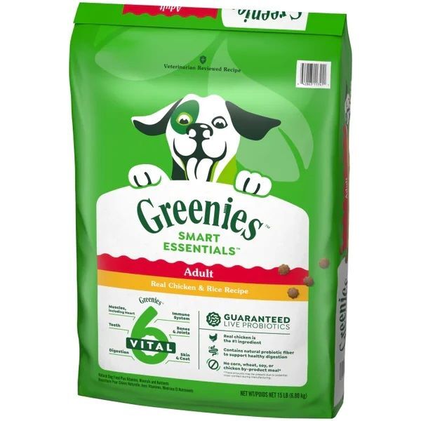 Greenies Smart Essentials Adult High Protein Real Chicken & Rice Recipe Dog Food, 15-Lb