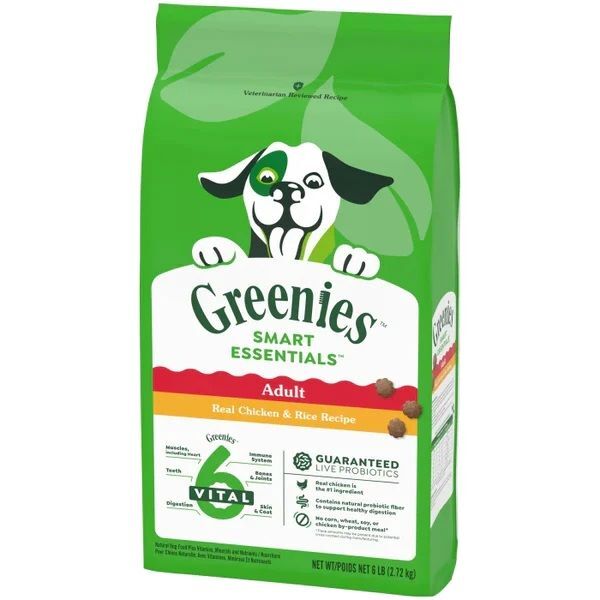 Greenies Smart Essentials Adult High Protein Real Chicken & Rice Recipe Dog Food, 6-Lb
