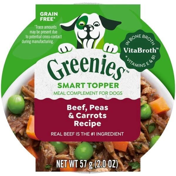 Greenies Smart Topper Wet Mix-In, Beef, Peas Carrots Recipe Dog