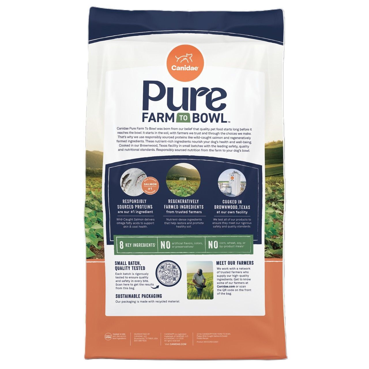 Canidae Pure Farm To Bowl Puppy Wild-Caught Salmon & Sweet Potato Recipe Dog Food, 22-Lb