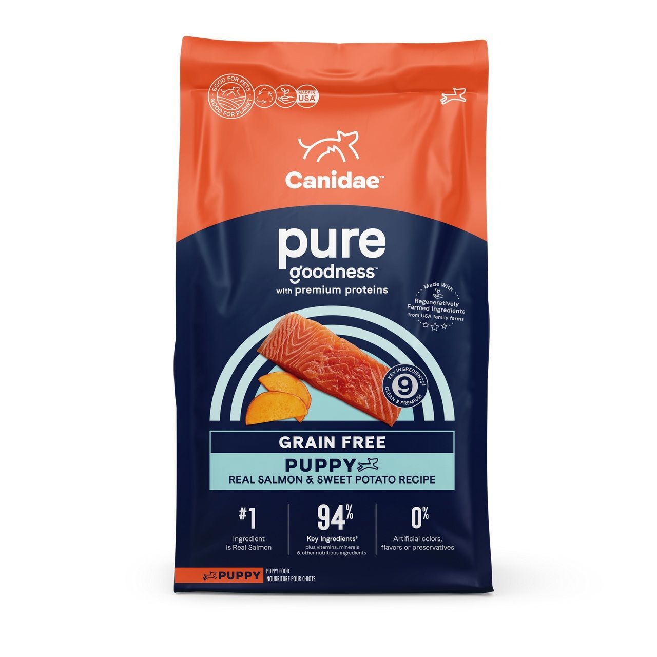 Canidae Pure Grain Free Dry Puppy Food Real Salmon & Sweet Potato, 22-Lb