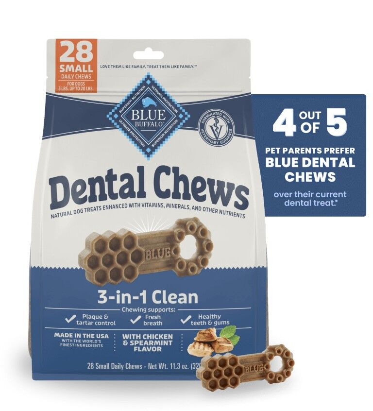 Blue Buffalo Dental Chews For 5-Lb To 20-Lb Dogs, 28-Ct