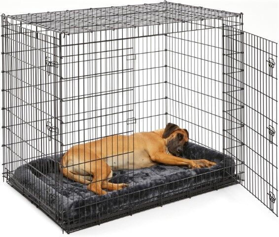 Midwest Homes For Pets Black XX-Large Heavy Duty Double Door Dog Crate, 54 X 37 X 45-In