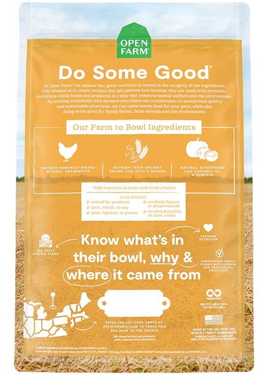 Open Farm Harvest Chicken & Ancient Grains Dry Dog Food, 22-Lb
