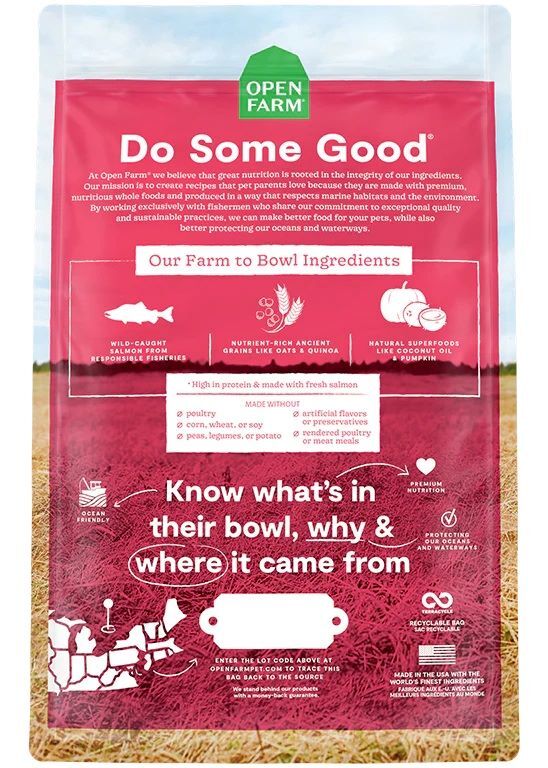Open Farm Wild-Caught Salmon & Ancient Grains Dry Dog Food, 22-Lb
